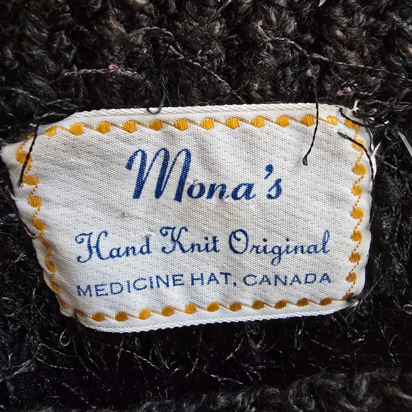 Vintage Mona's Handknit Black Knit Tank Top Size S