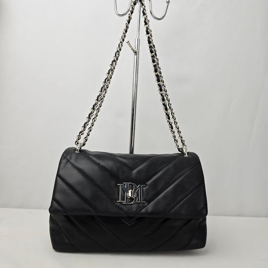 Badgley Mischka Black Quilted Shoulder Purse