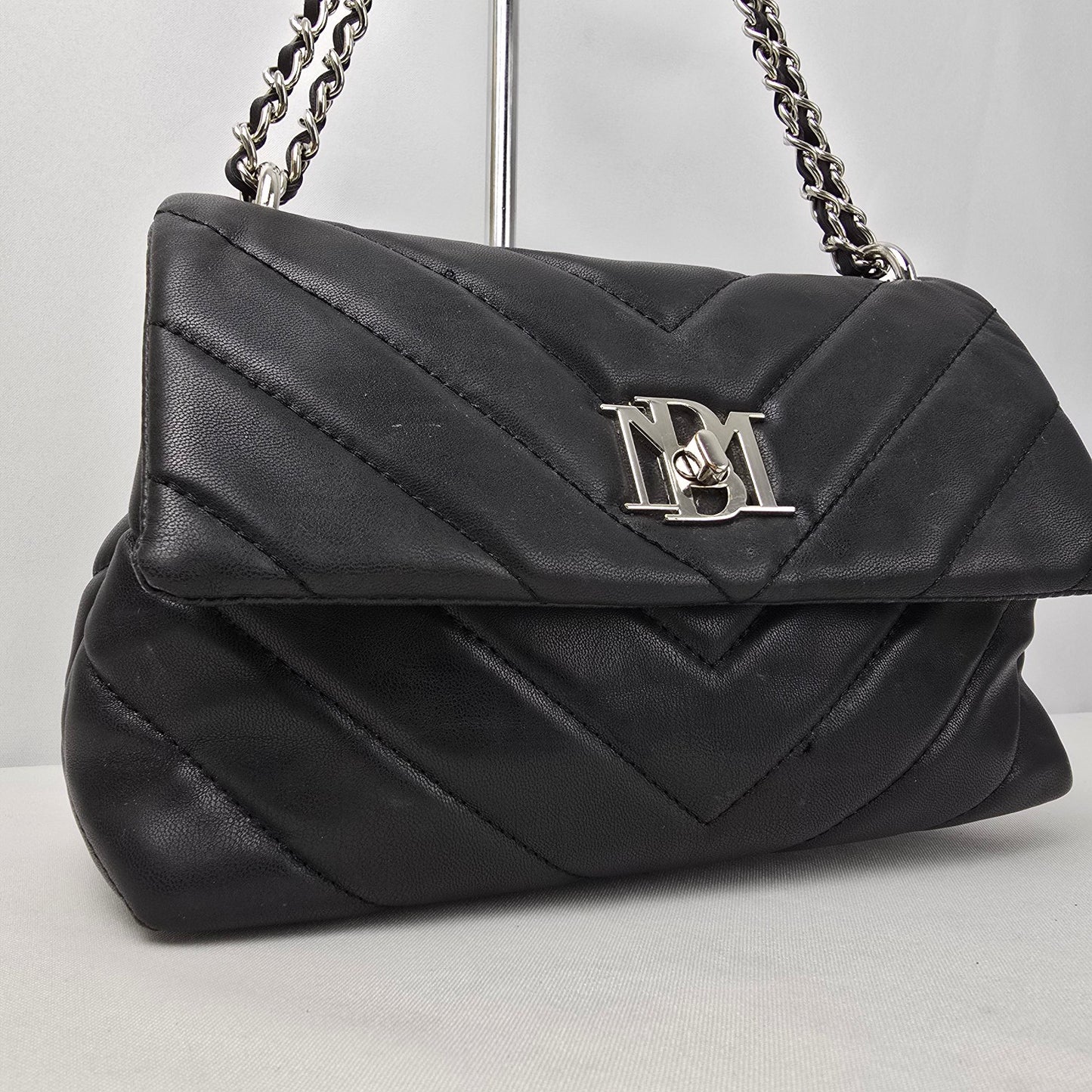 Badgley Mischka Black Quilted Shoulder Purse