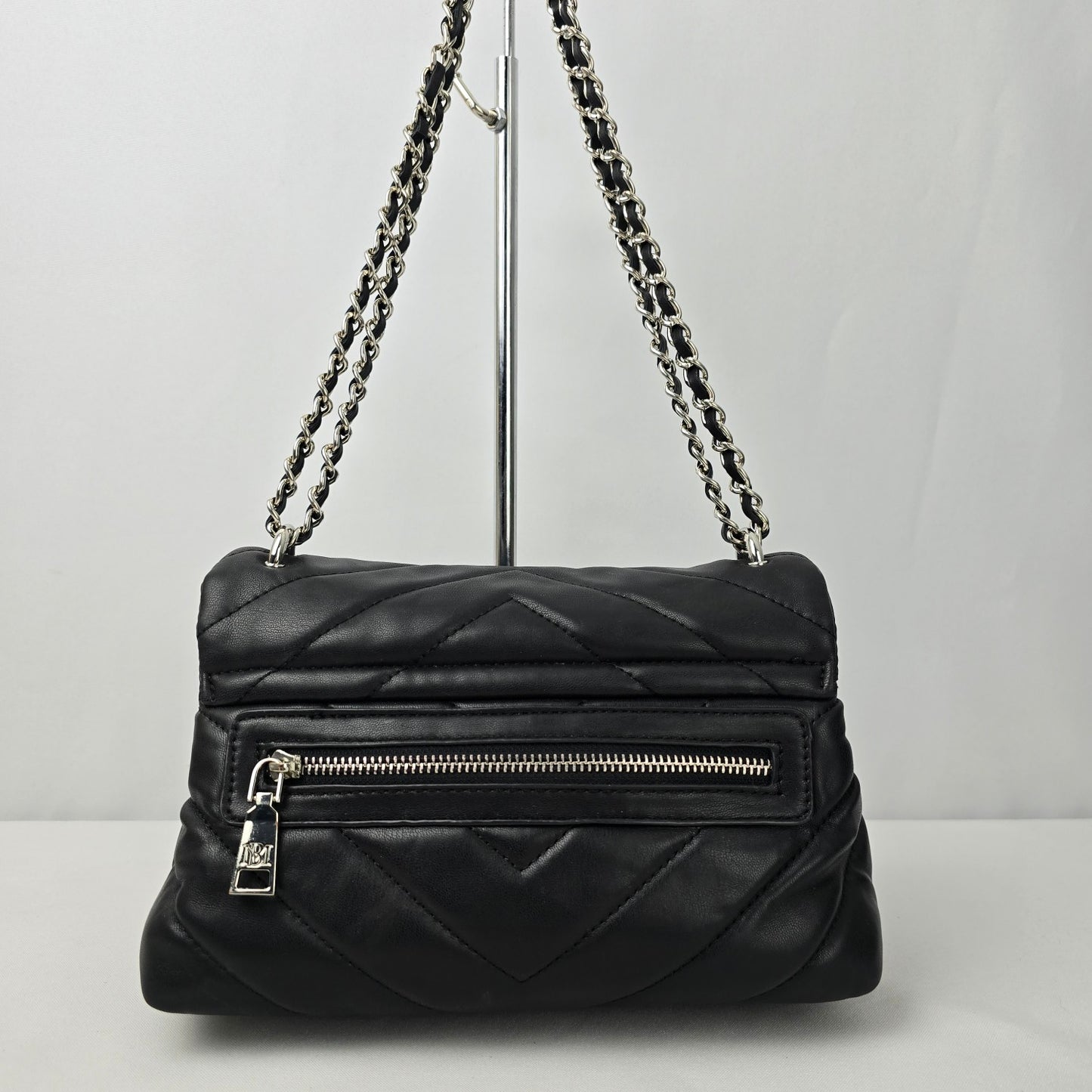 Badgley Mischka Black Quilted Shoulder Purse