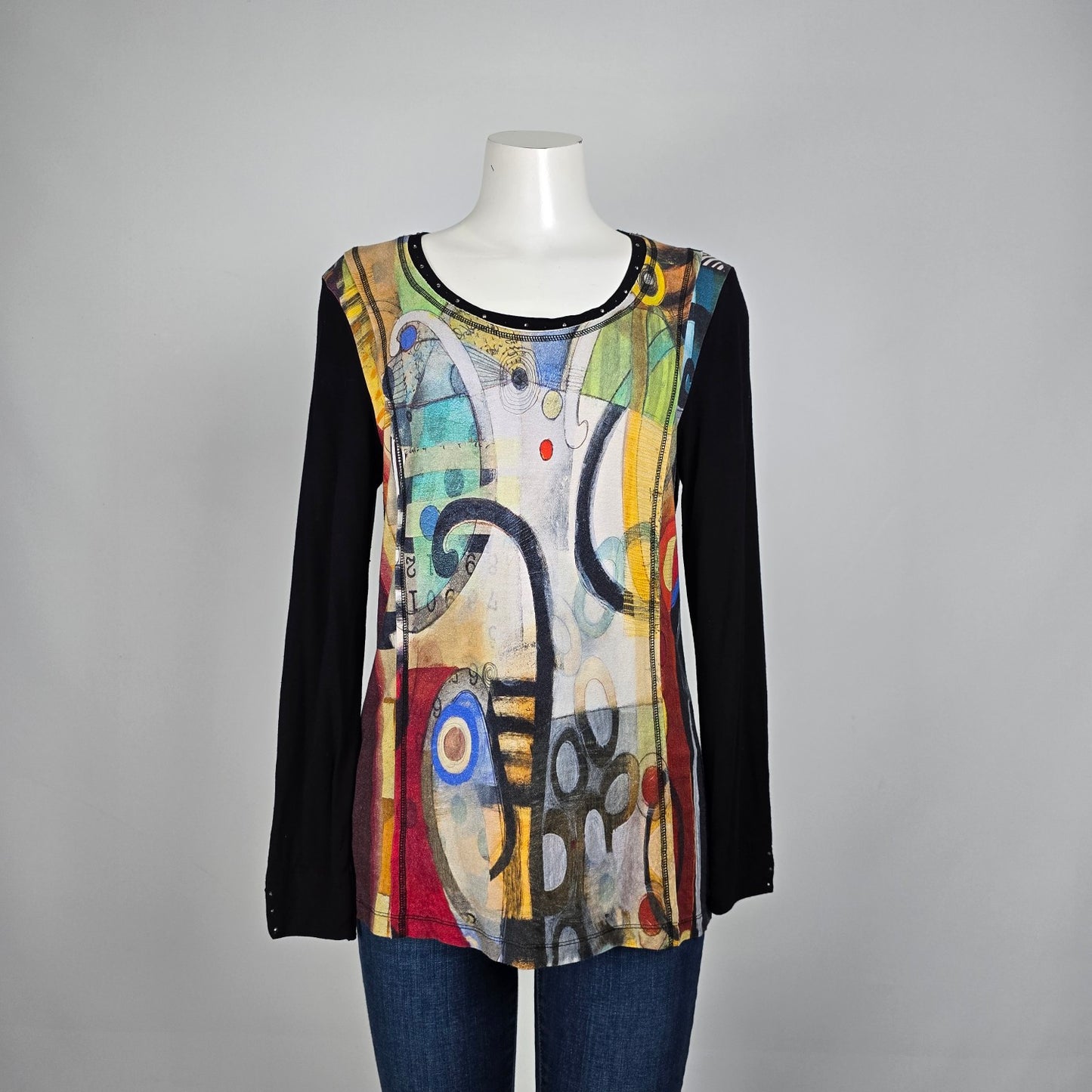 Art by Dolcezza Graphic Print Tunic Top Size M