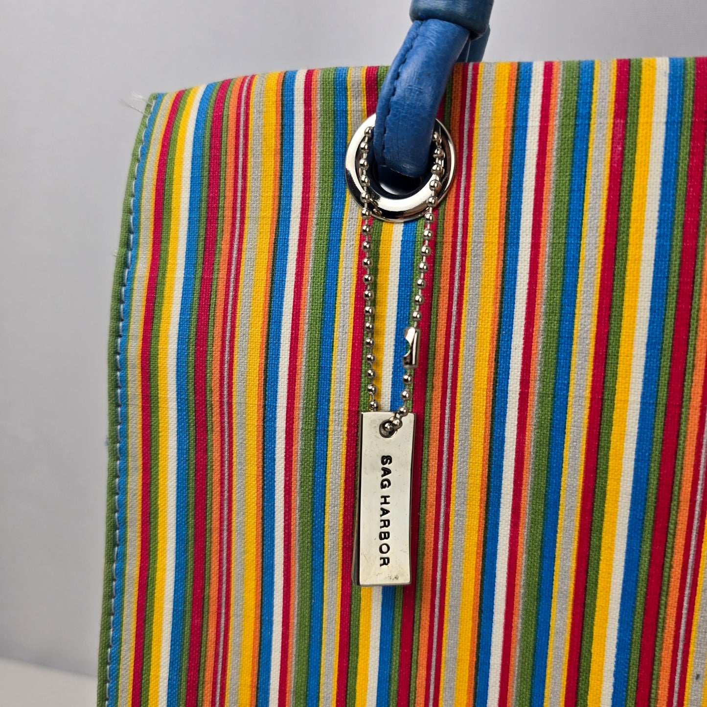 Sag Harbor Blue Stripped Shoulder Purse