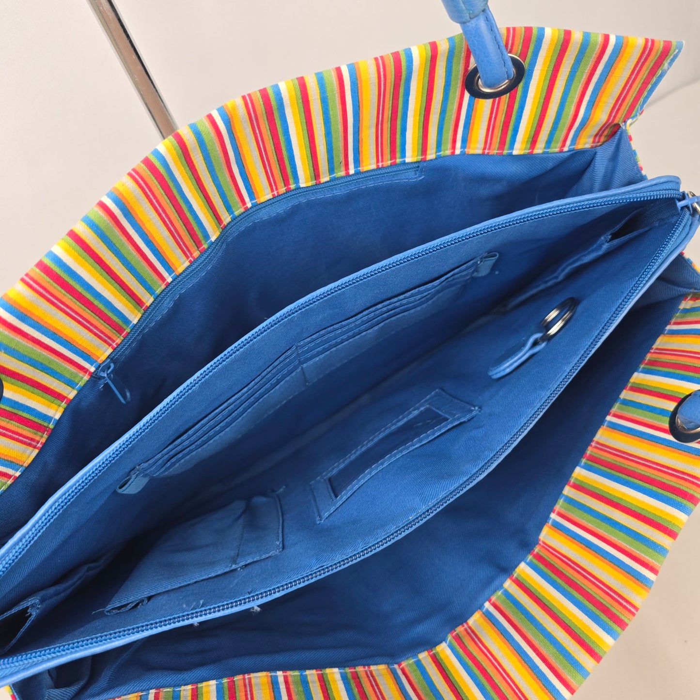 Sag Harbor Blue Stripped Shoulder Purse