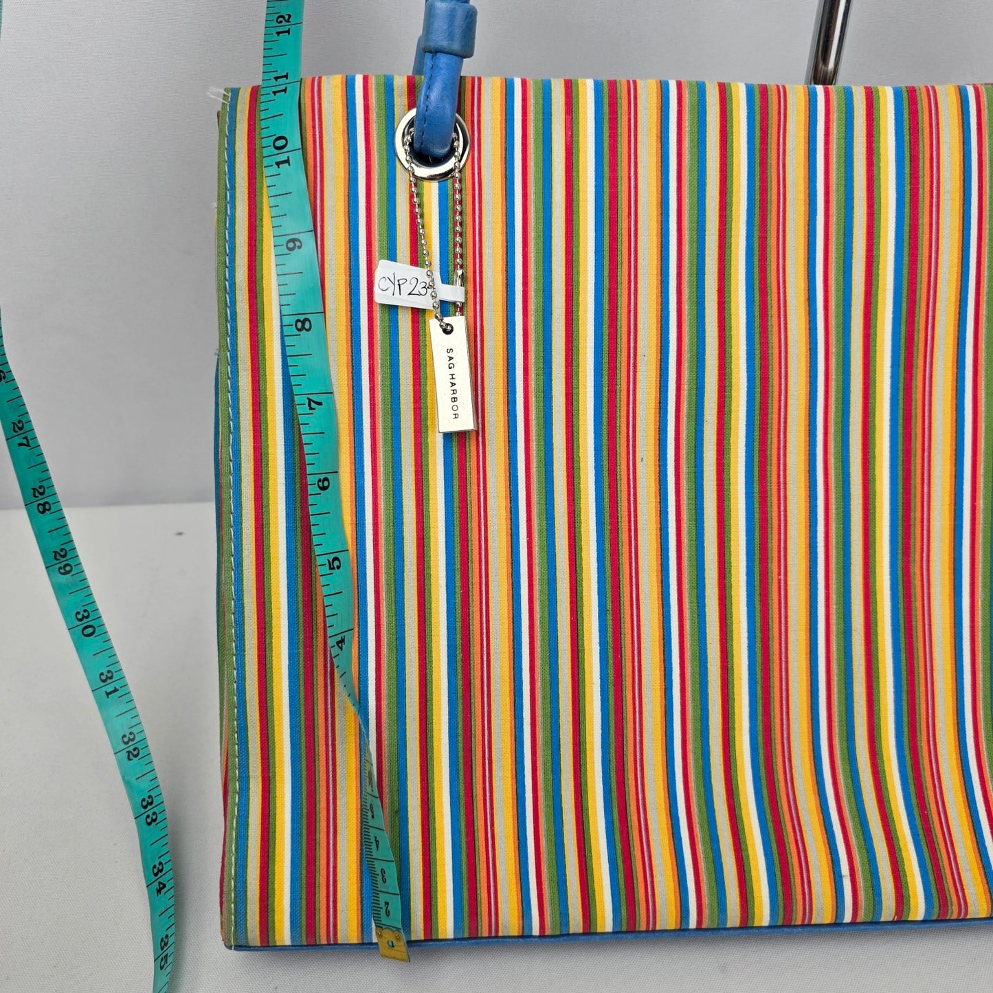 Sag Harbor Blue Stripped Shoulder Purse