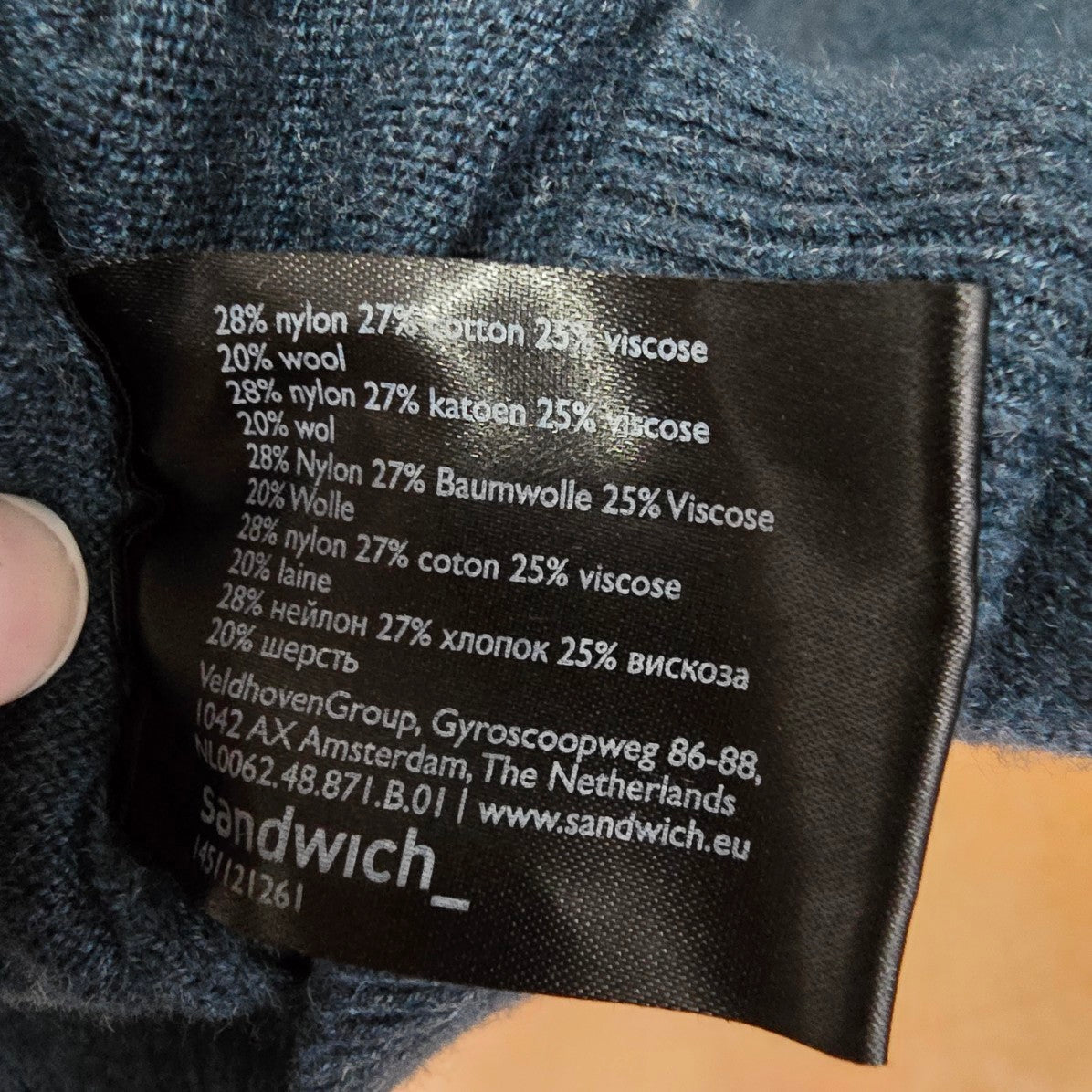 Sandwich Blue Cotton Sweater Size S
