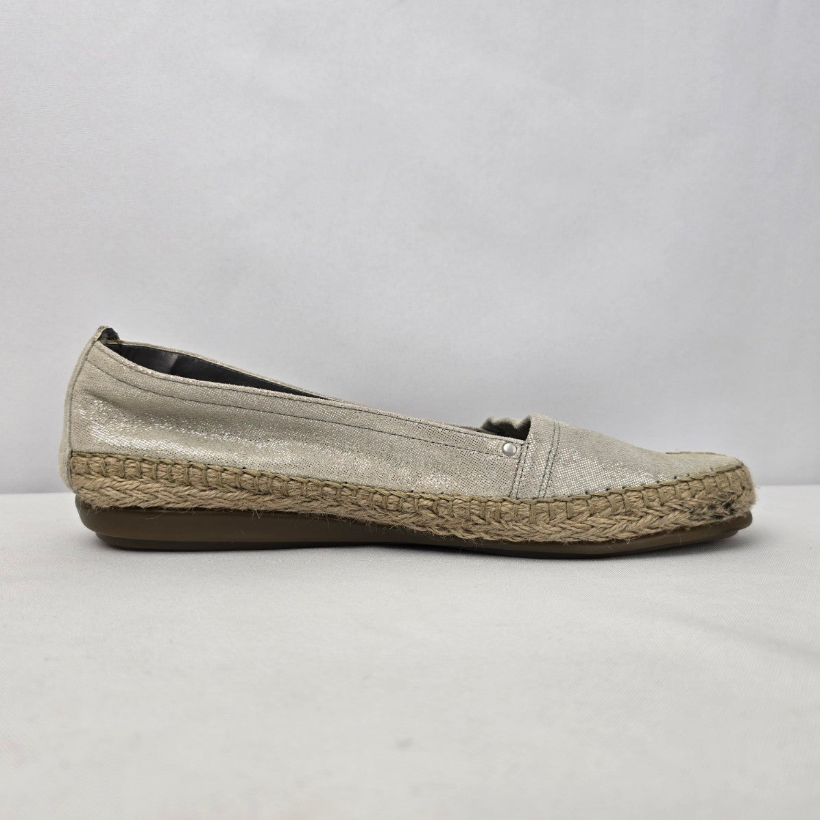 Aerosoles Cream Metallic Espadrilles Flat Shoes Size 10
