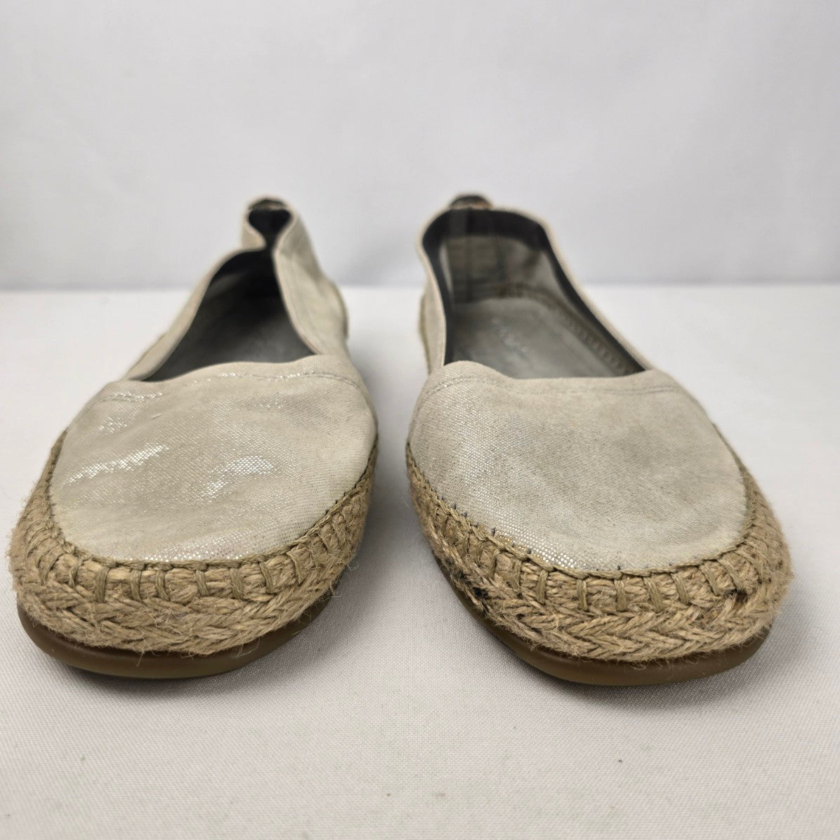 Aerosoles Cream Metallic Espadrilles Flat Shoes Size 10