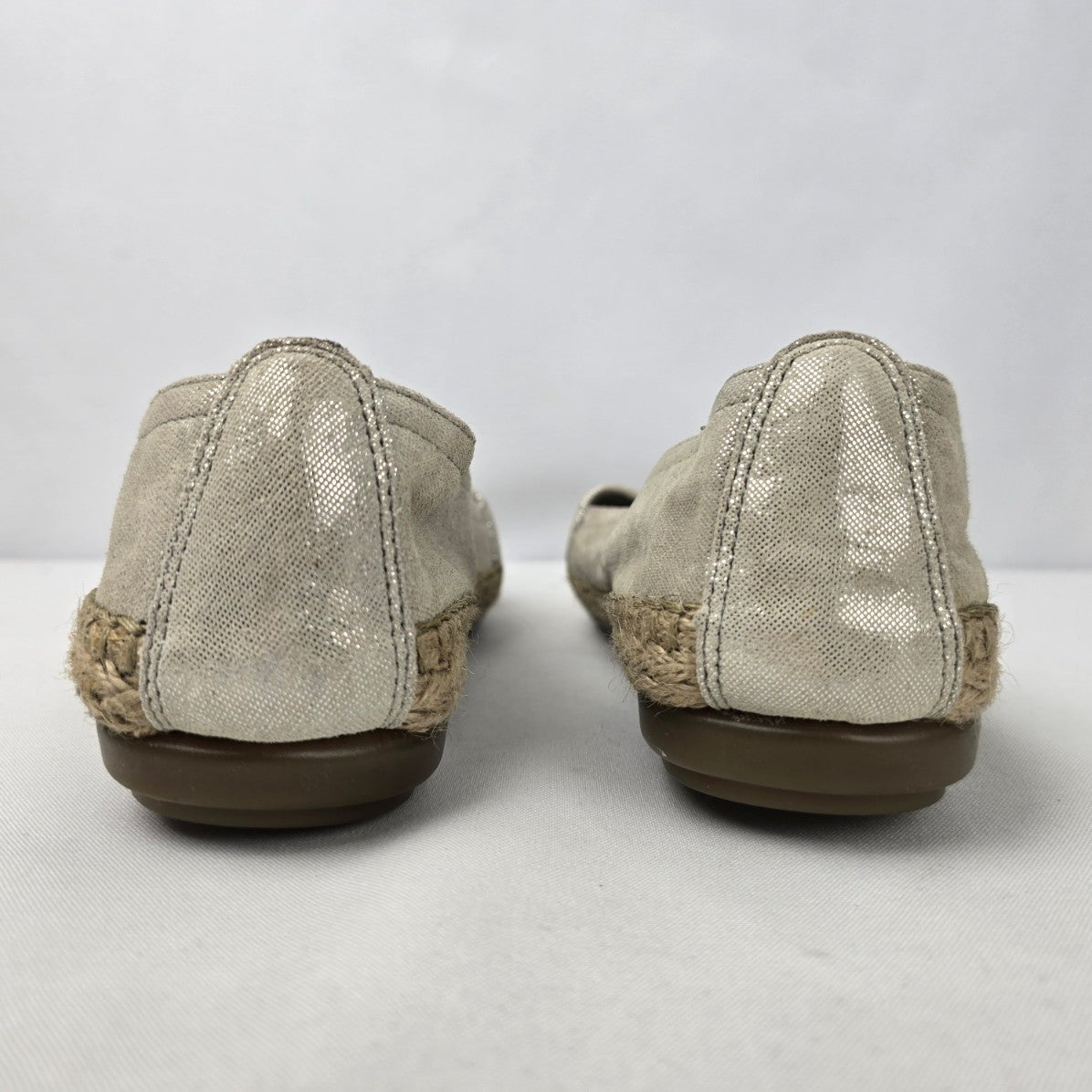 Aerosoles Cream Metallic Espadrilles Flat Shoes Size 10