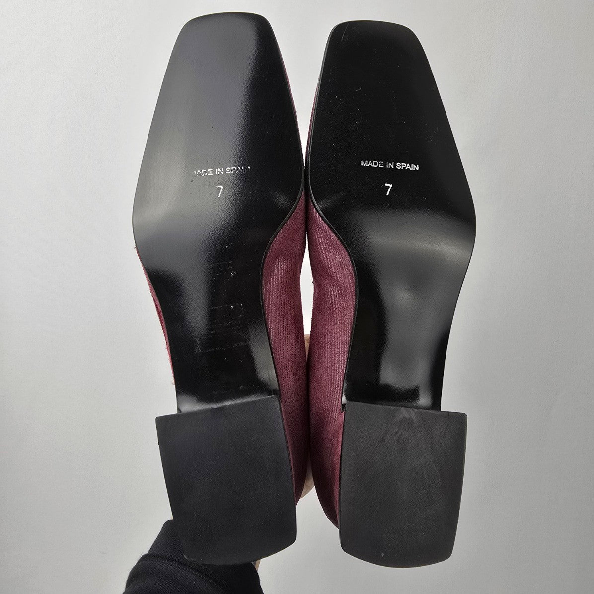 Vintage Arnold Churgin Pink Feather Square Toe Low Heel Shoes Size 7