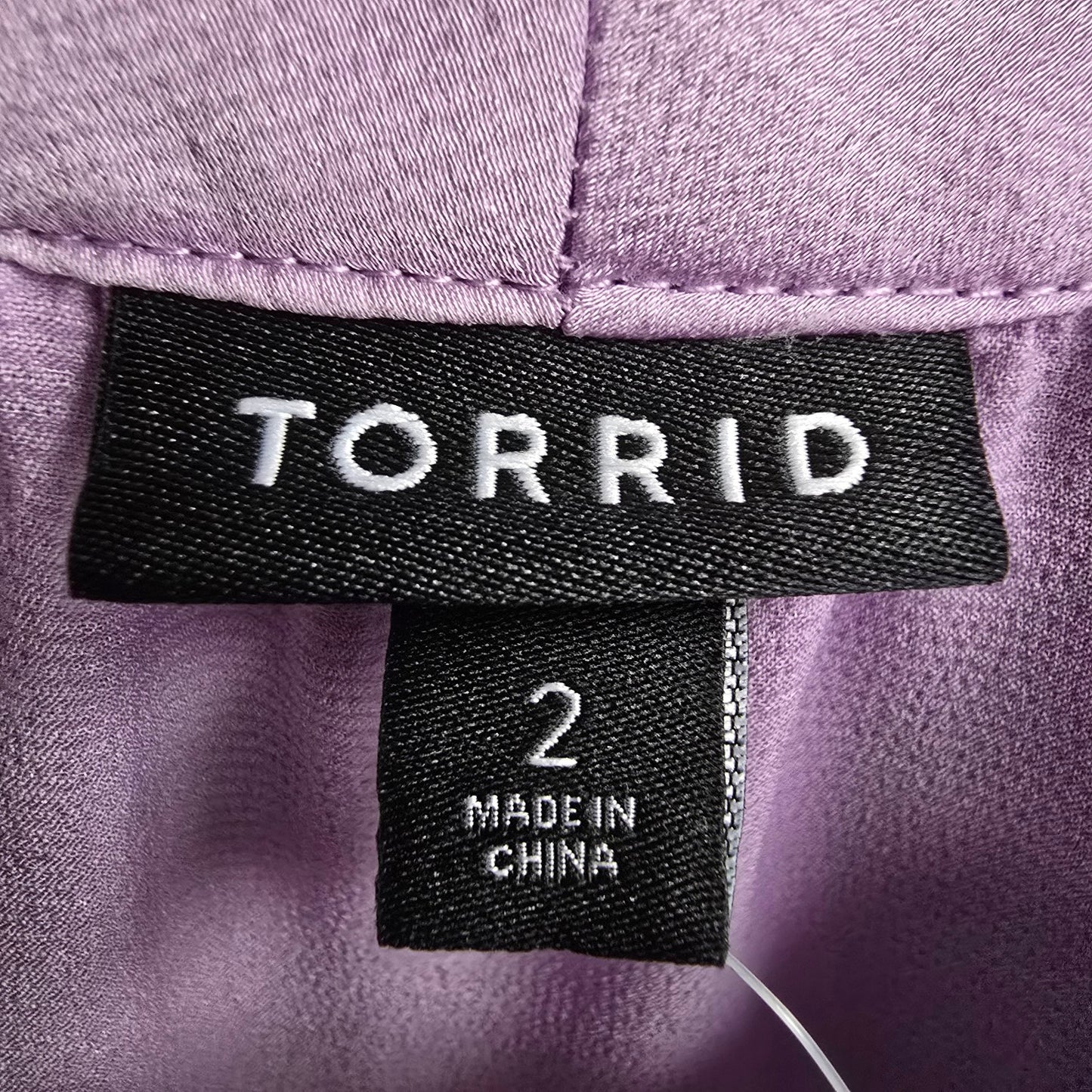 Torrid Purple Silky Neck Tie Blouse Size 2XL