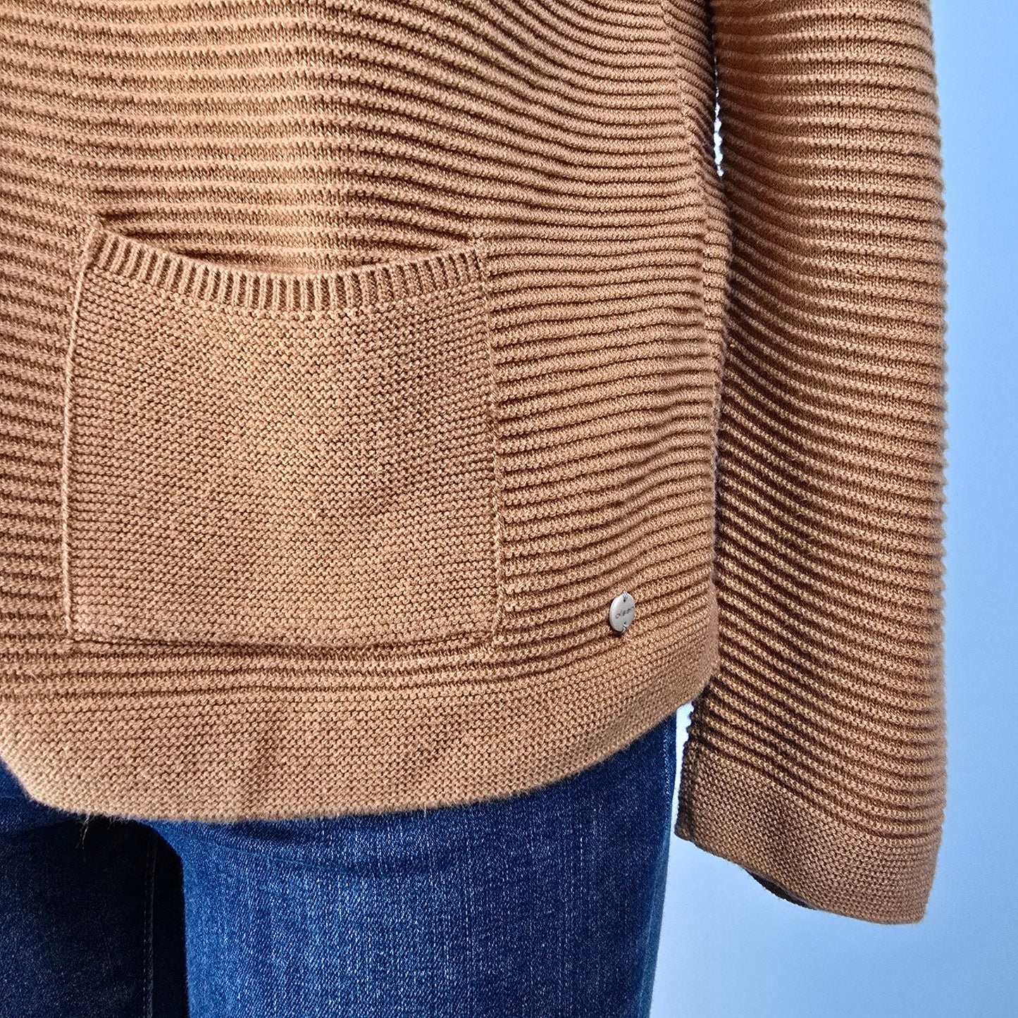 Olsen Brown Cotton Knit Cardigan Size 8