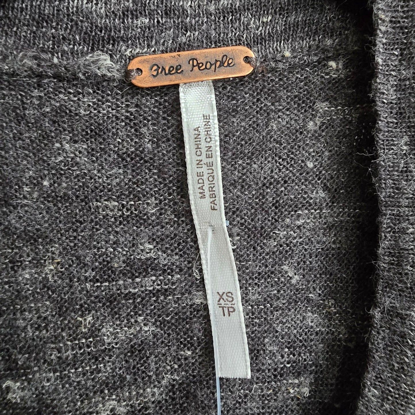 Free People Grey Knit Long Vest Size XS