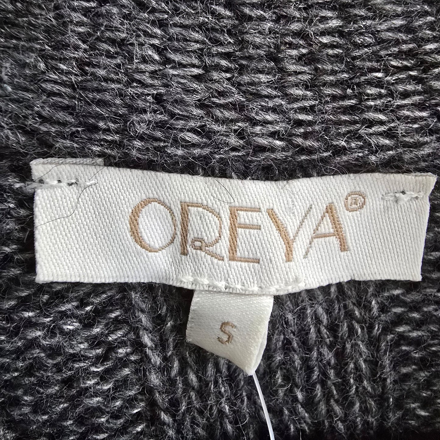 Oreya Grey Floral Detail Knit Cardigan Size S