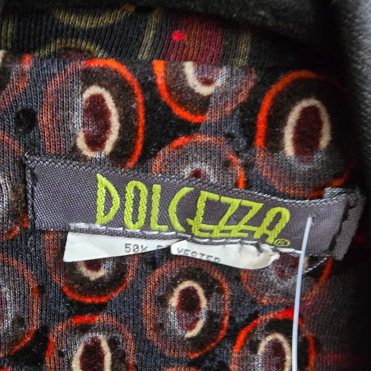 Dolcezza Red Art Print Knit Blazer Jacket Size L