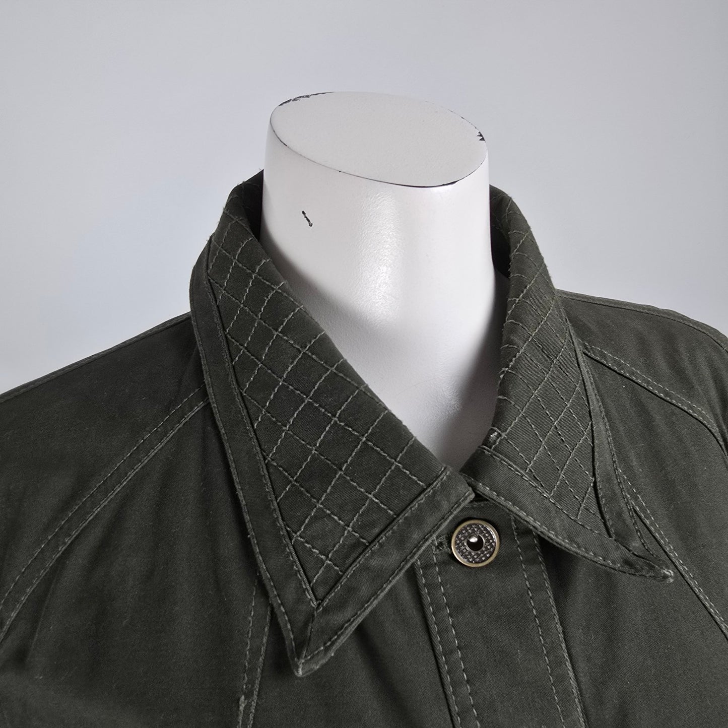 FDJ French Dressing Green Cotton Button Up Light Jacket Size M