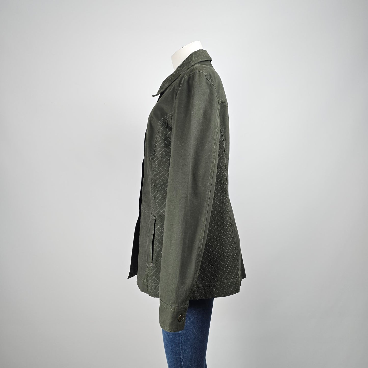 FDJ French Dressing Green Cotton Button Up Light Jacket Size M
