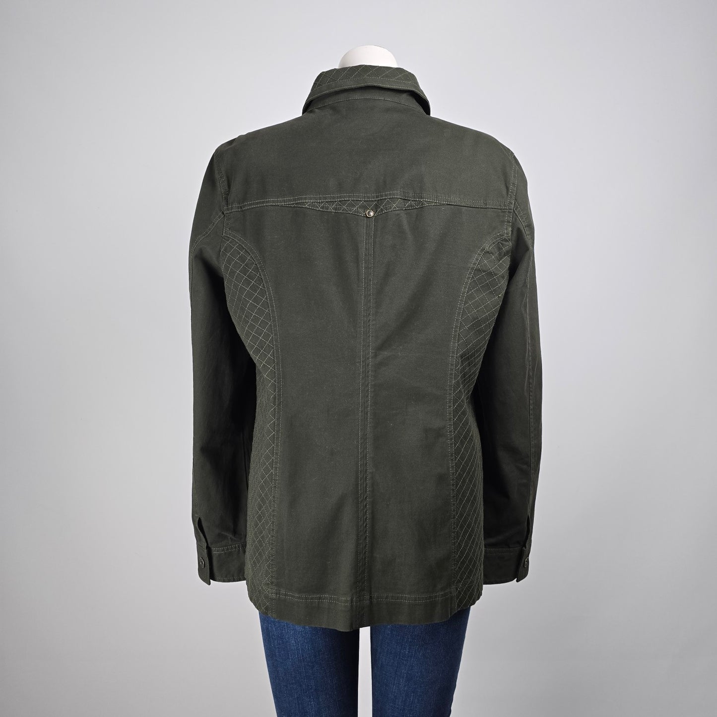 FDJ French Dressing Green Cotton Button Up Light Jacket Size M
