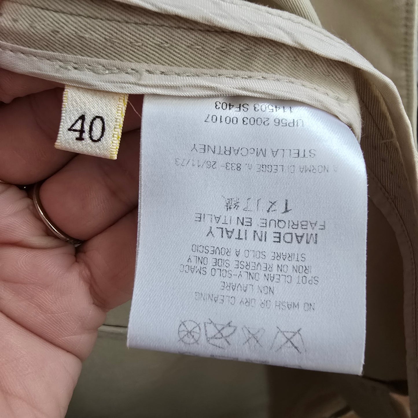 Stella McCartney Cream Cotton Pea Coat Size 10