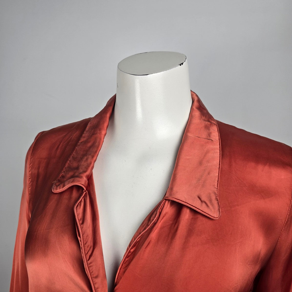 Wilfred Rust Orange Silky Tie Front Blouse Size XS