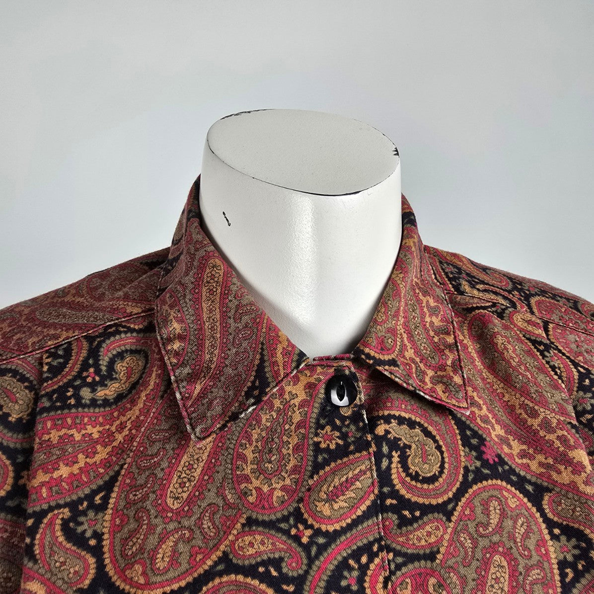 Vintage Mister Leonard Pink Paisley Button Up Blouse Size 8