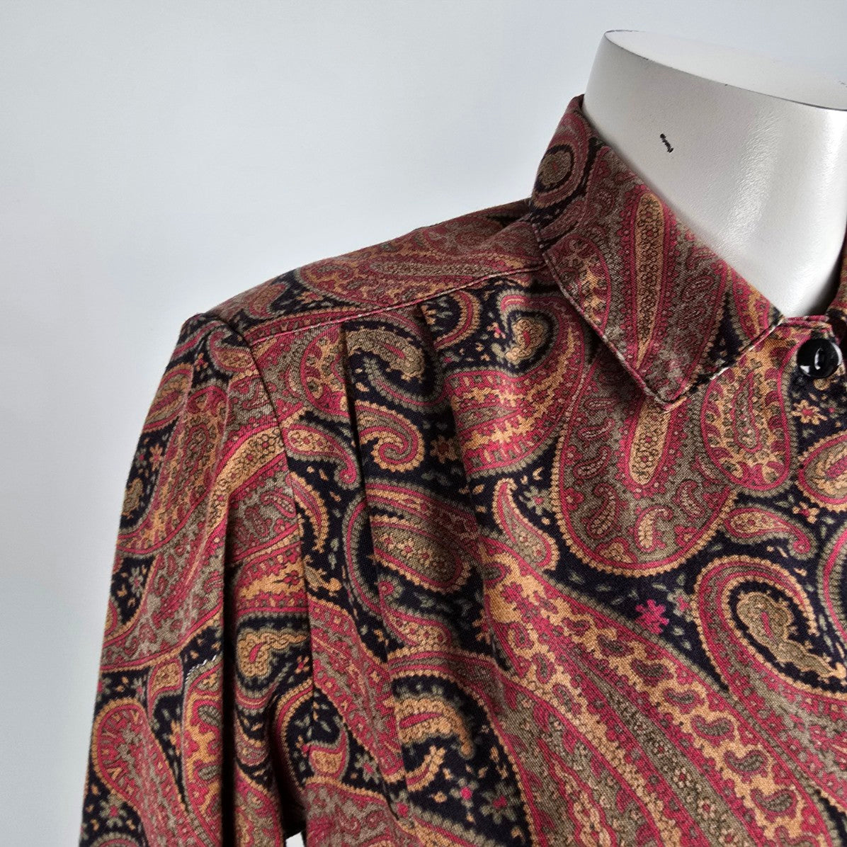 Vintage Mister Leonard Pink Paisley Button Up Blouse Size 8