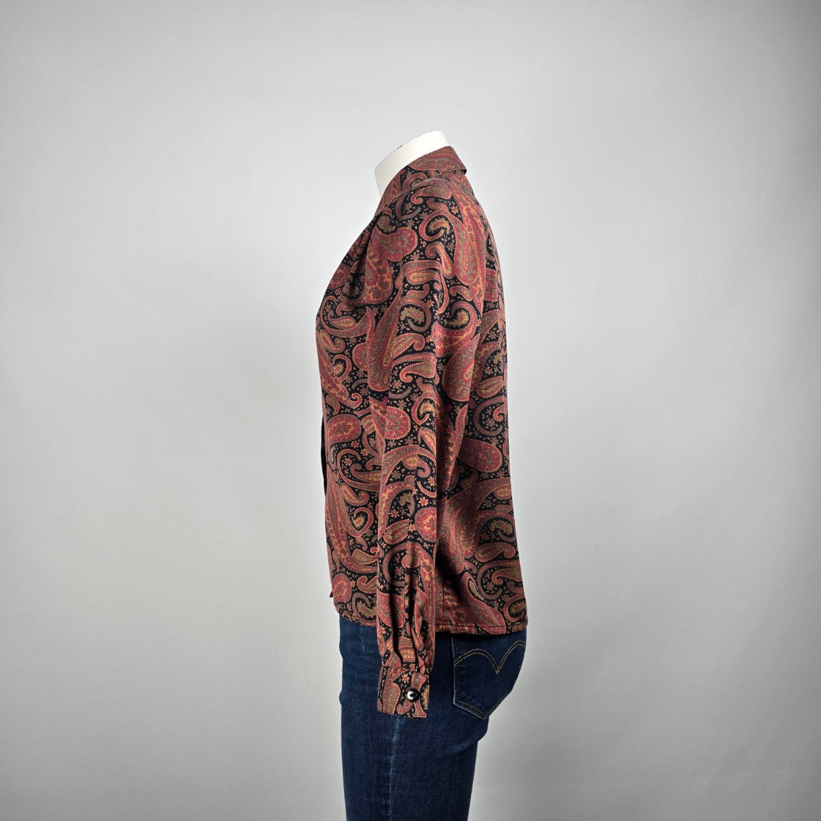 Vintage Mister Leonard Pink Paisley Button Up Blouse Size 8