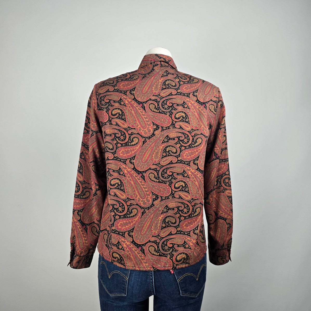 Vintage Mister Leonard Pink Paisley Button Up Blouse Size 8