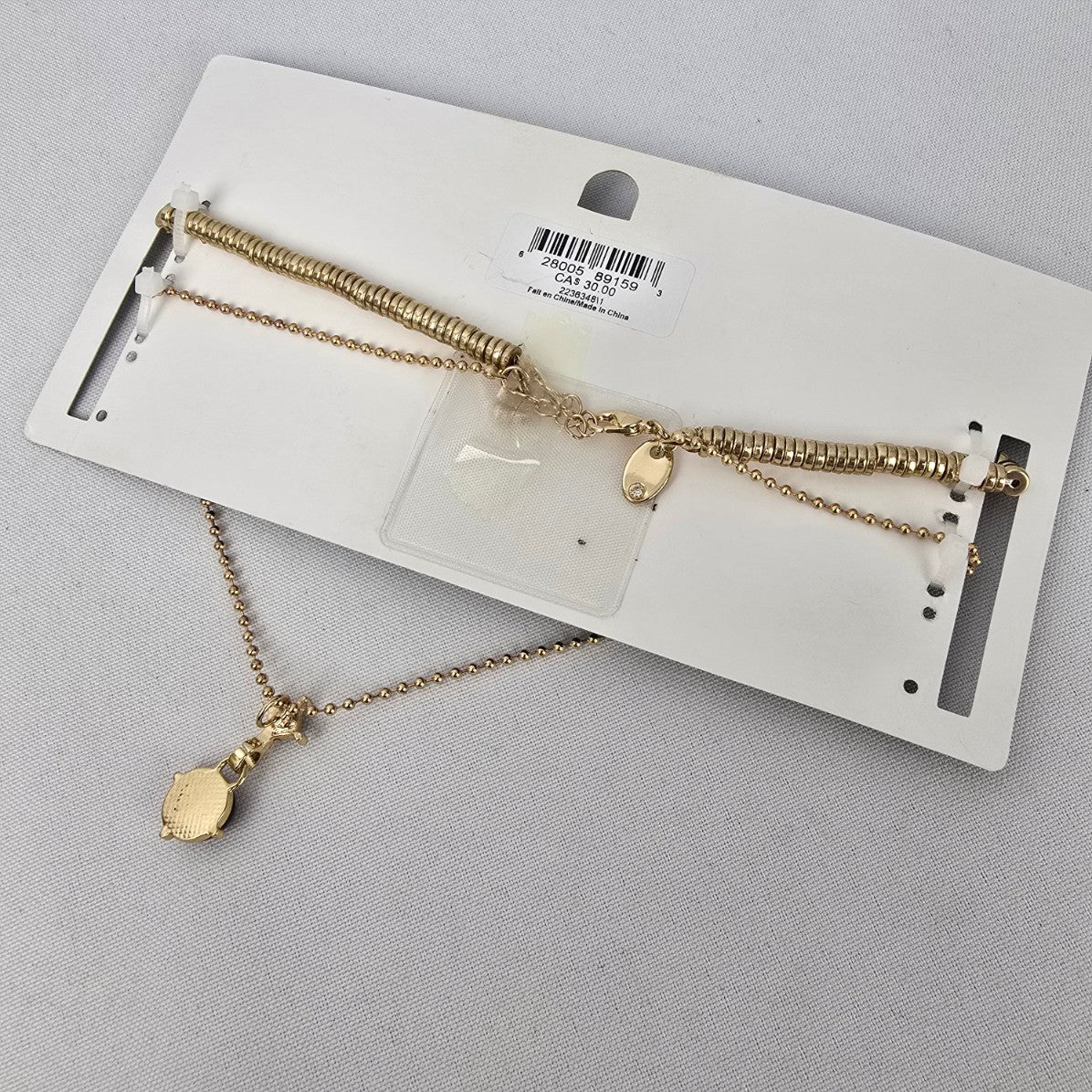 Etereo Gold Tone Black Stone 2 Layer Choker Necklace