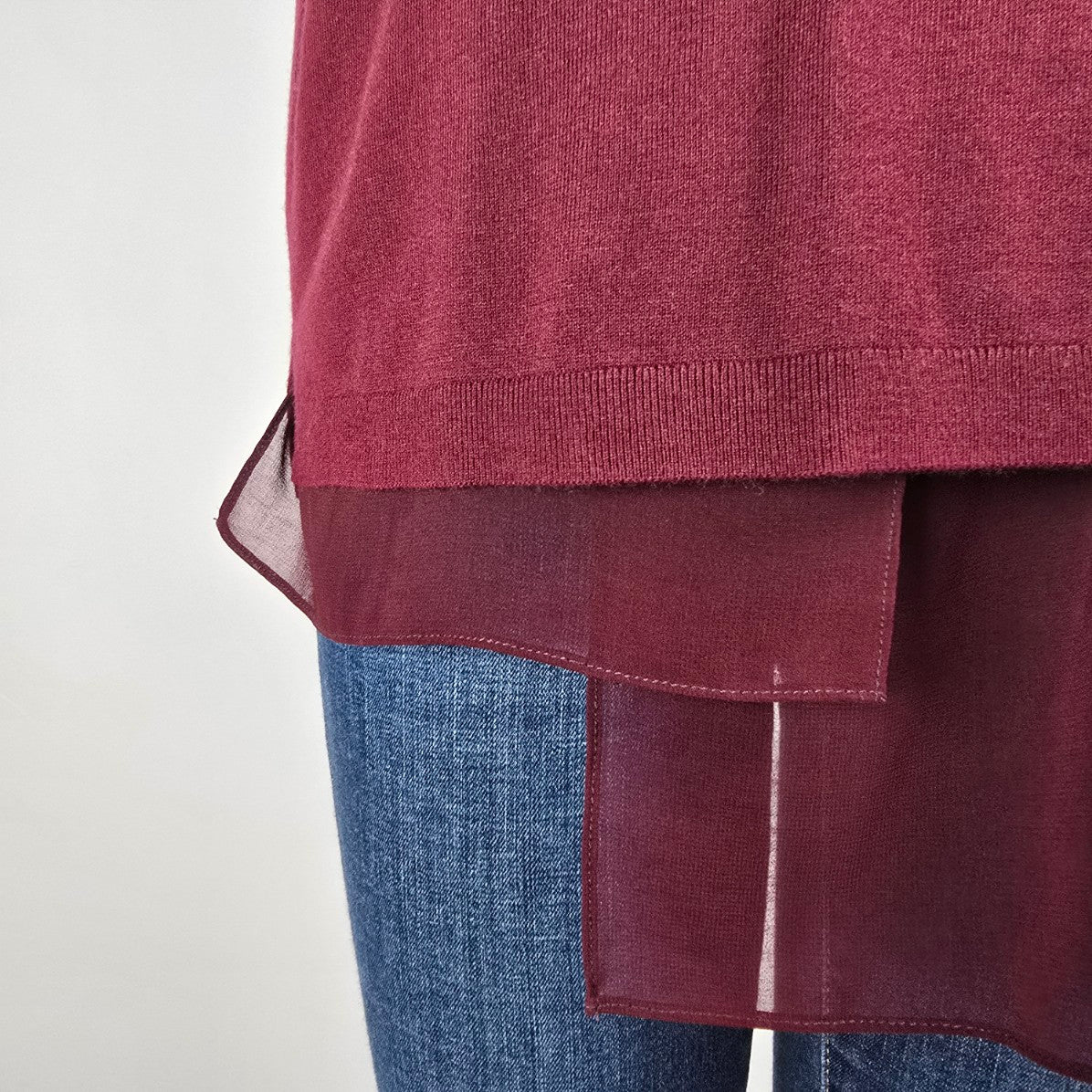 Melanie Lyne Burgundy Sleeveless Knit Top Size L