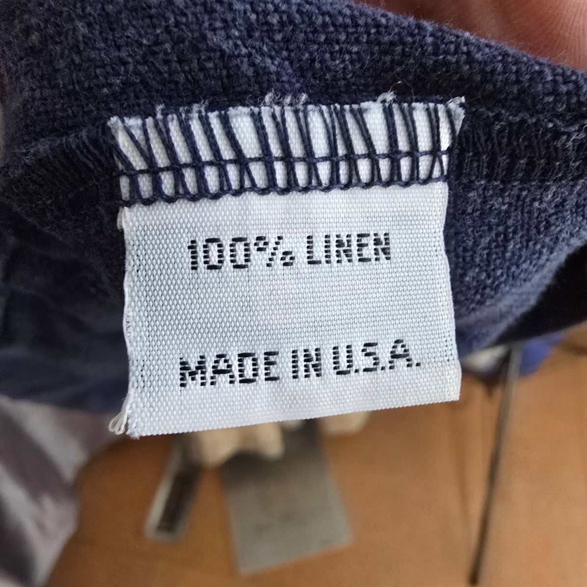 Bryn Walker Navy Blue Linen Long Sleeve Blouse Size XS