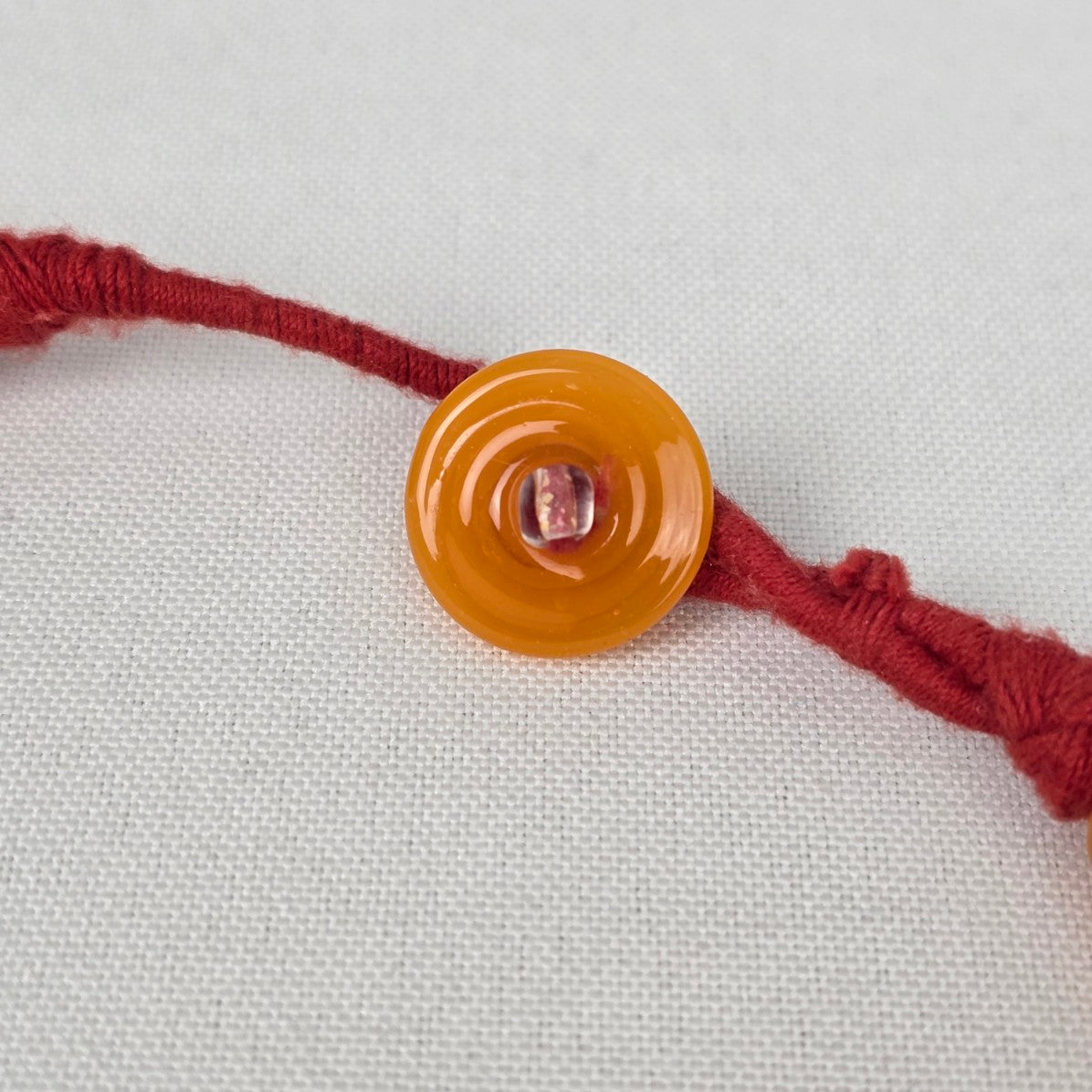 Orange Glass Hand Knotted Chunky Beaded Statement Necklace