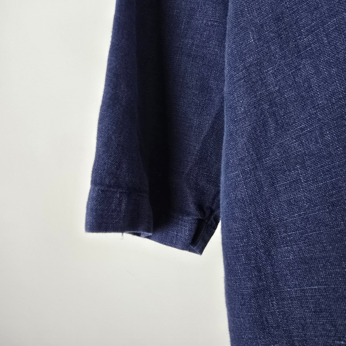 Bryn Walker Navy Blue Linen Long Sleeve Blouse Size XS