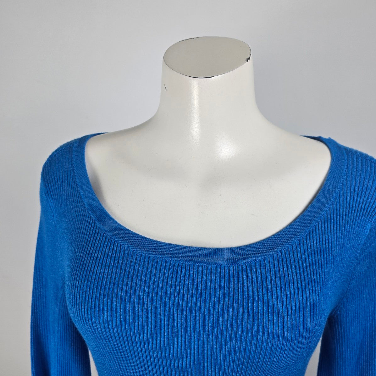 7th Avenue Design Studio Blue Knit Flare Sleeve Sweater Size S
