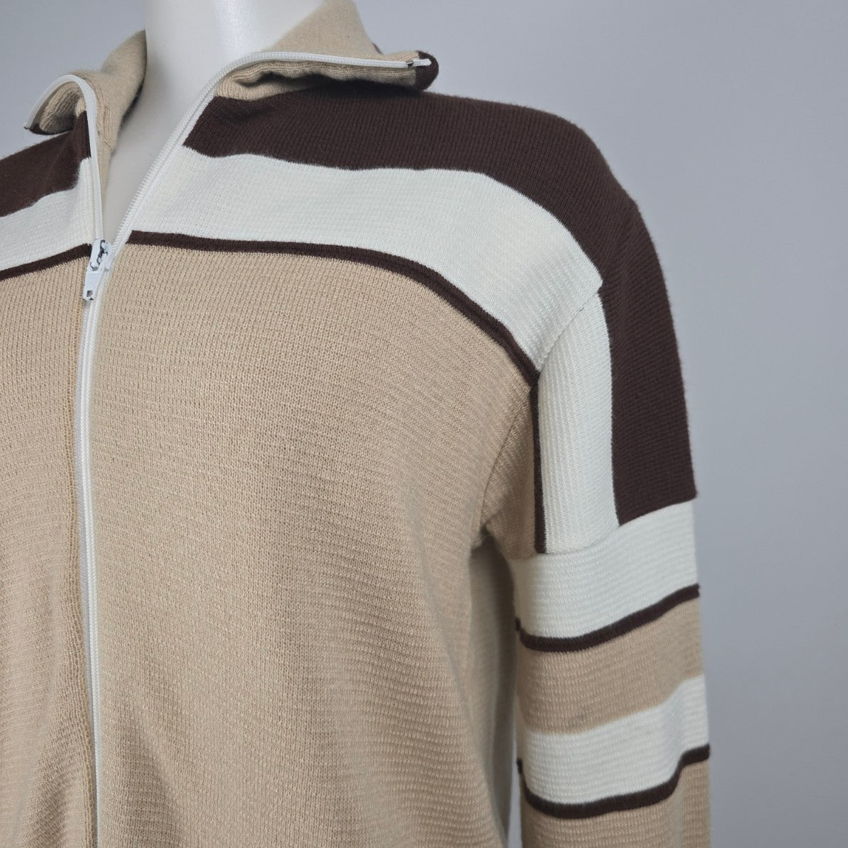 Vintage All Canada Brown Zip Up cardigan Jacket Size L