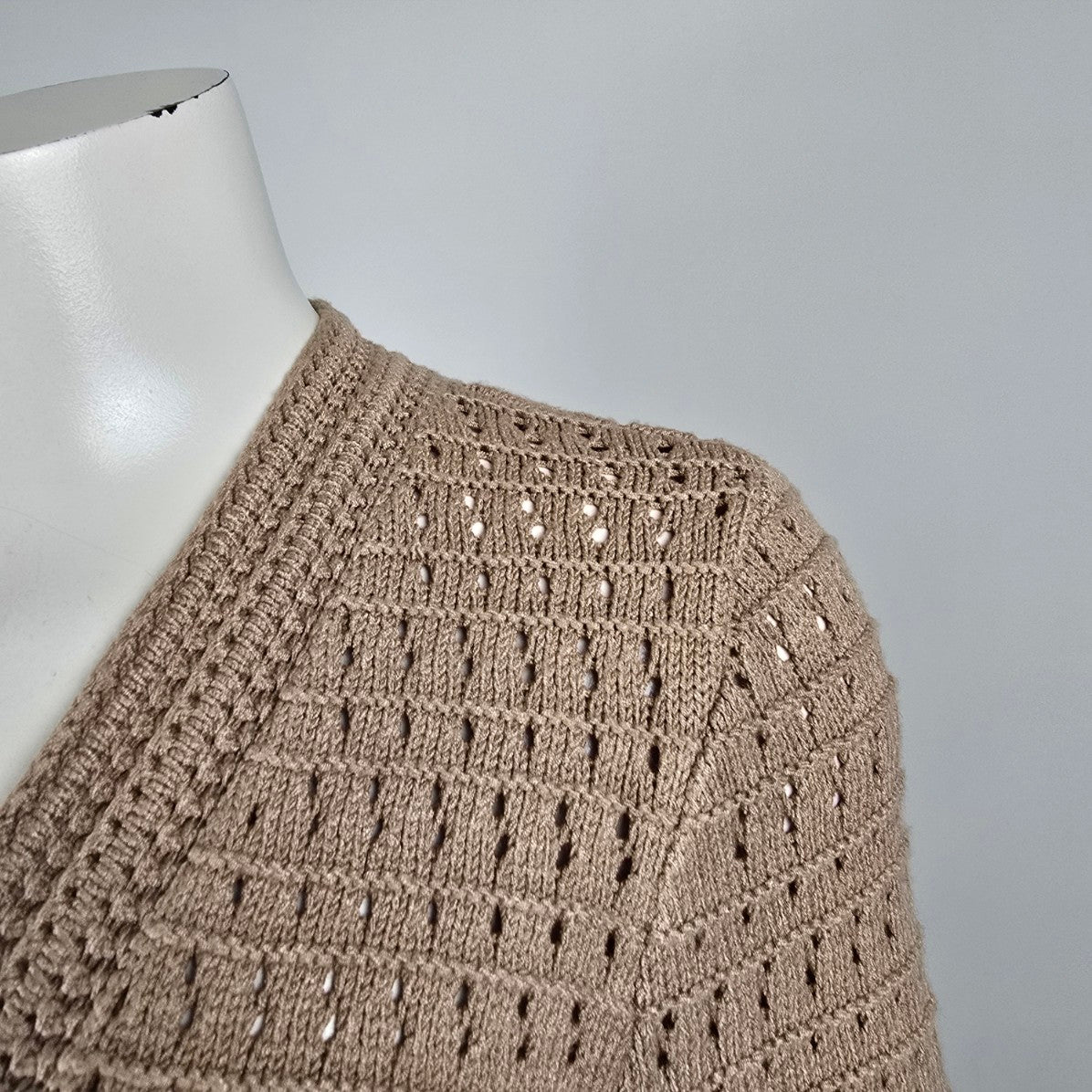 Loft Brown Knit Button Up Cardigan Size L