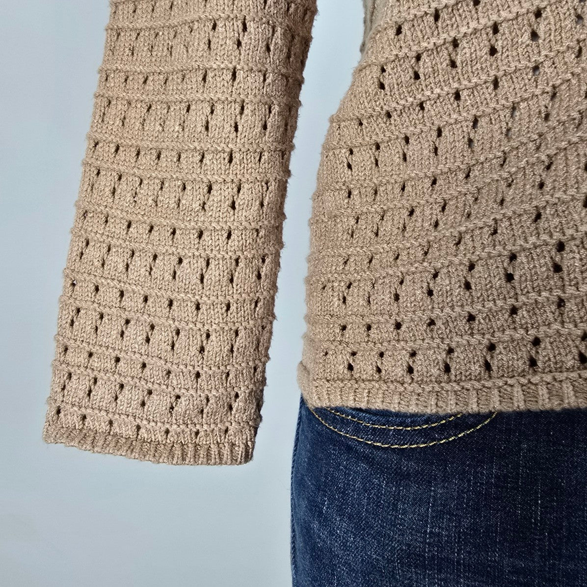 Loft Brown Knit Button Up Cardigan Size L