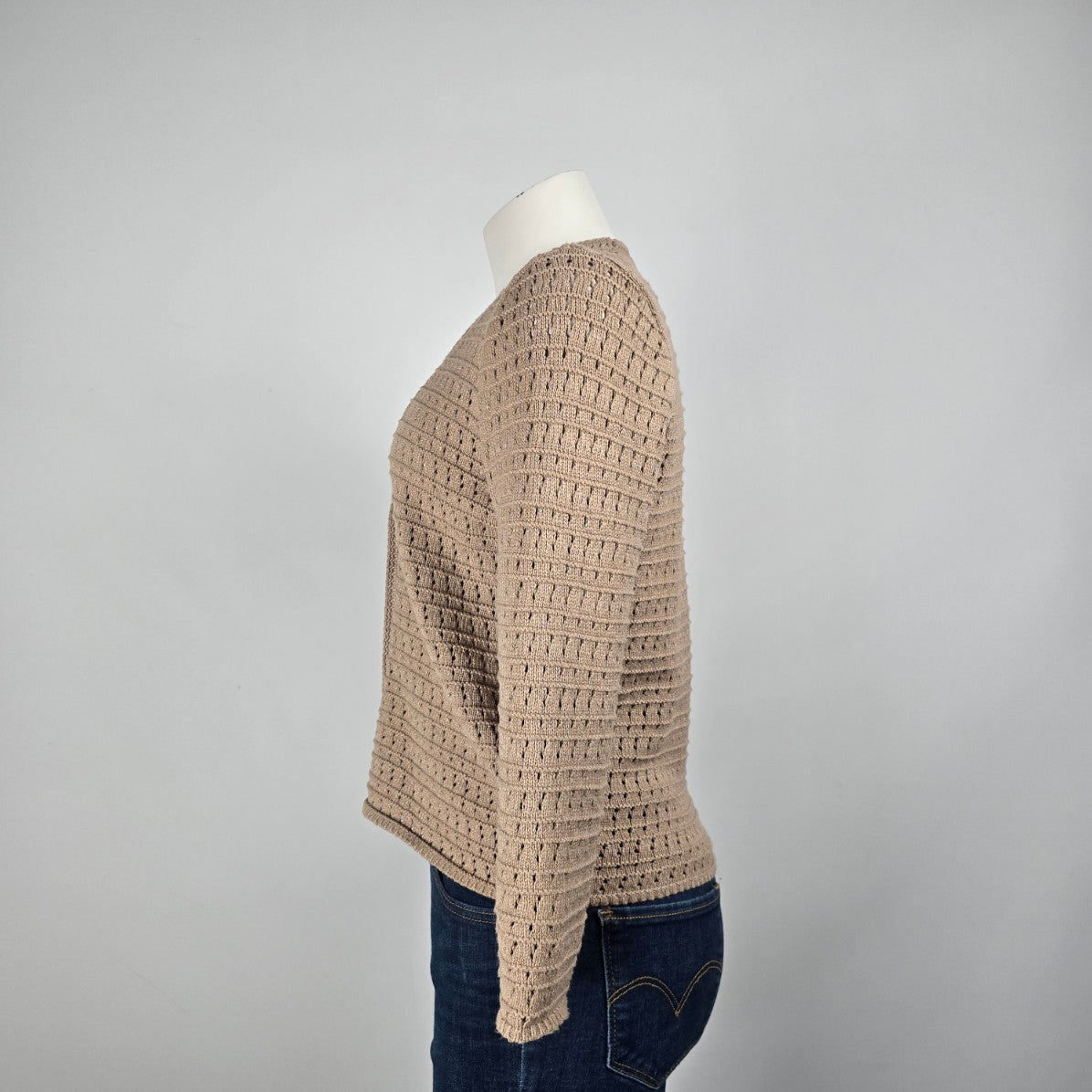 Loft Brown Knit Button Up Cardigan Size L