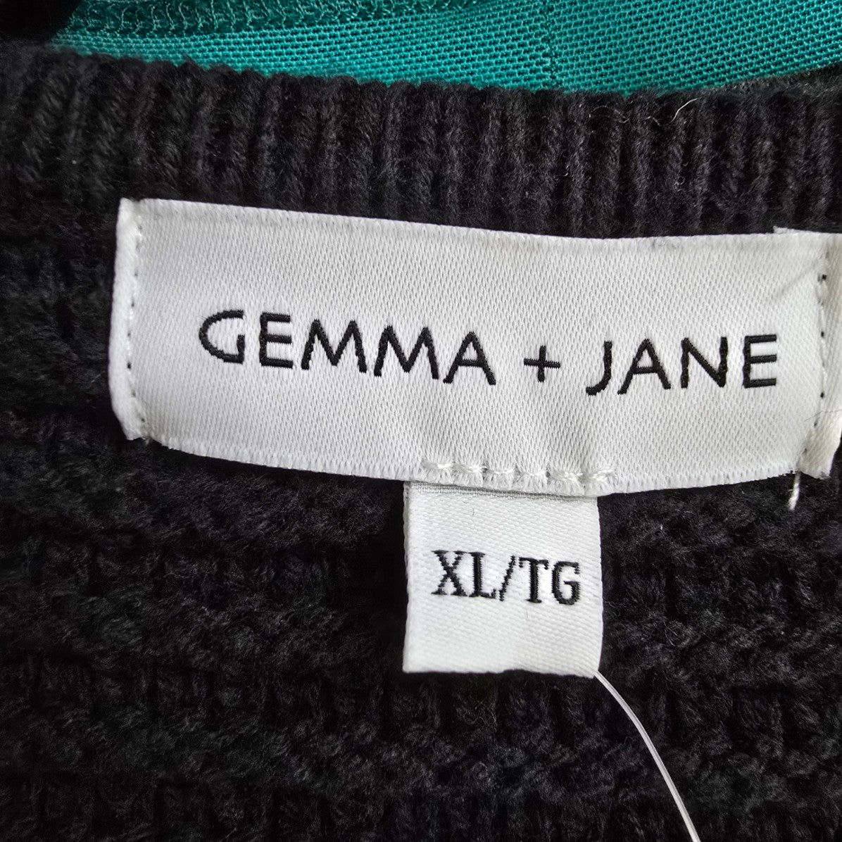 Gemma + Jane Black Cotton Knit Button Up Cardigan Size XL