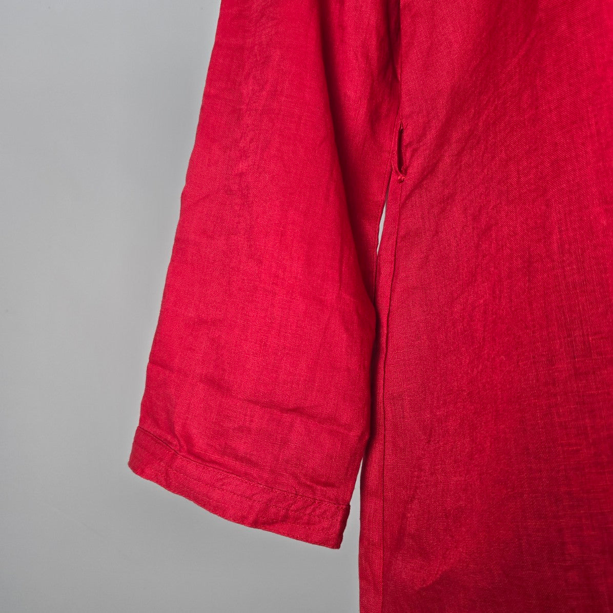 Lady Hathaway Red Linen Button Up Blouse Top Size L