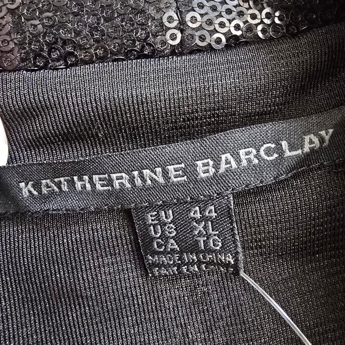 Katherine Barclay Black Sequined Vest Size XL