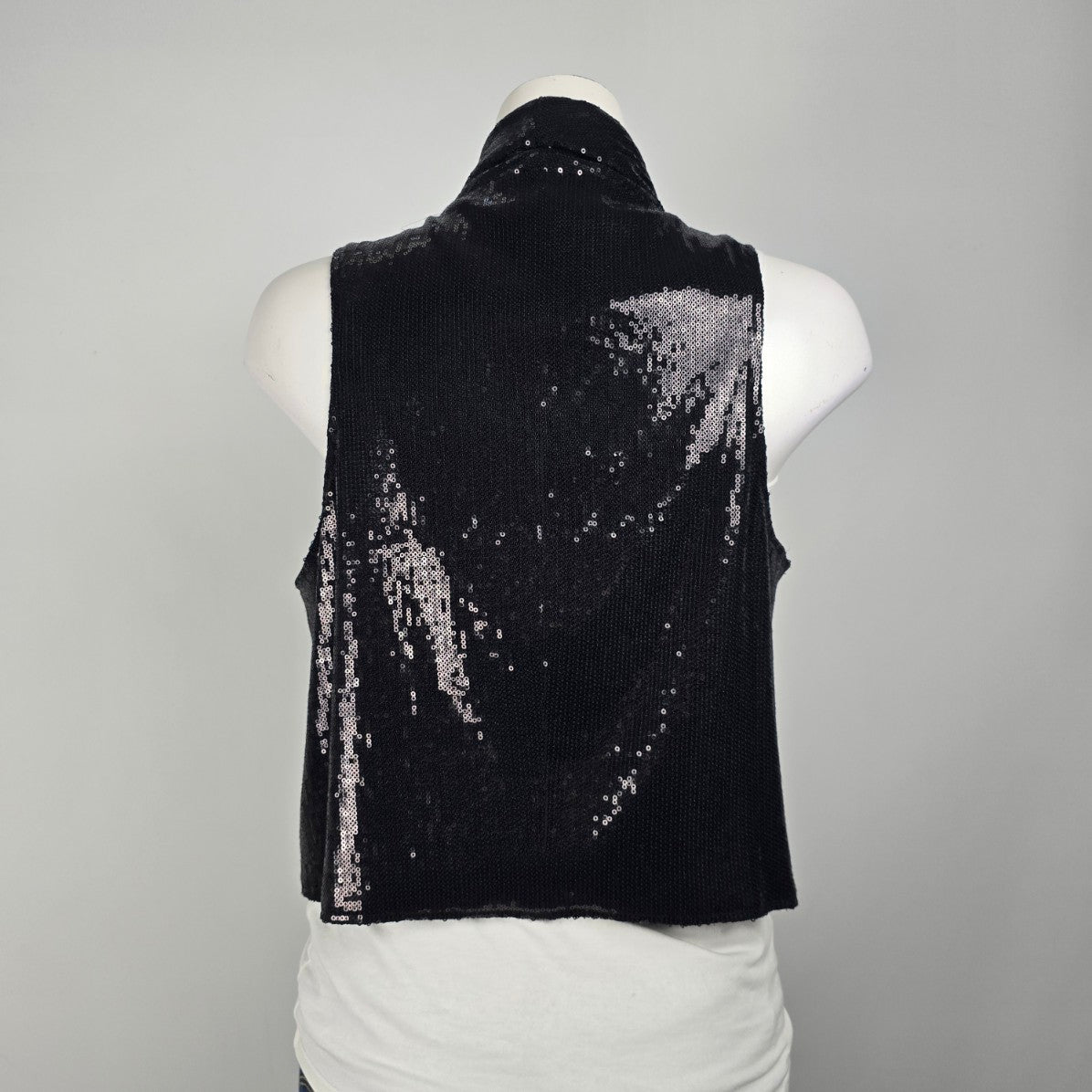 Katherine Barclay Black Sequined Vest Size XL