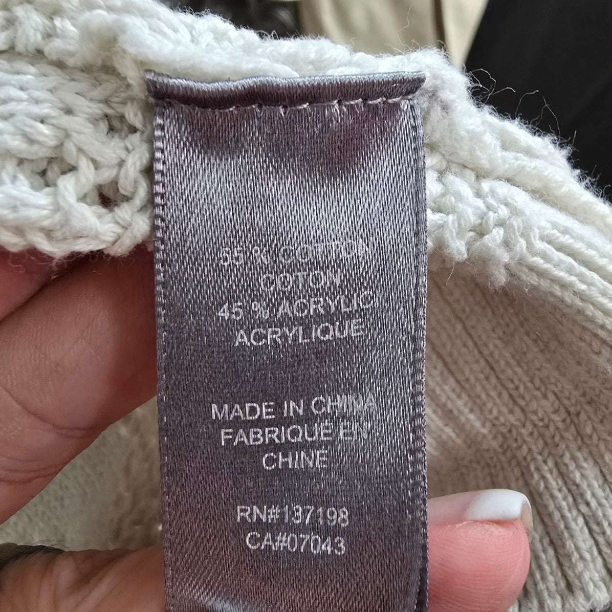 Marled Reunited Clothing Cream Knit Cotton Button Up Cardigan Size L