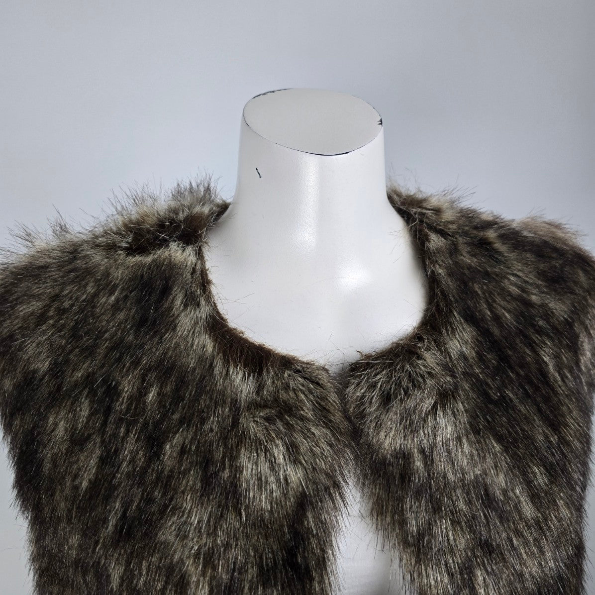 Brown Faux Fur Vest Size L
