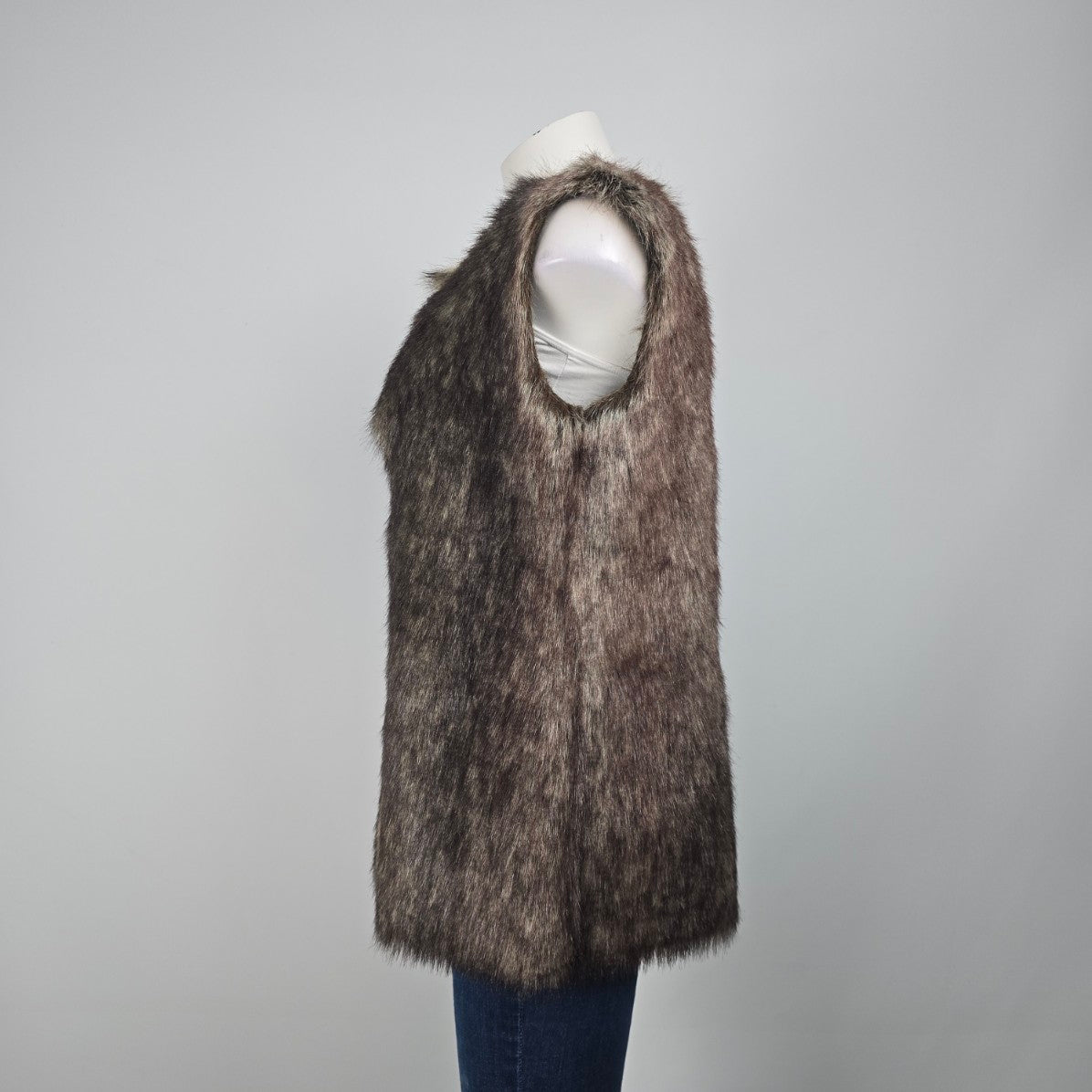 Brown Faux Fur Vest Size L