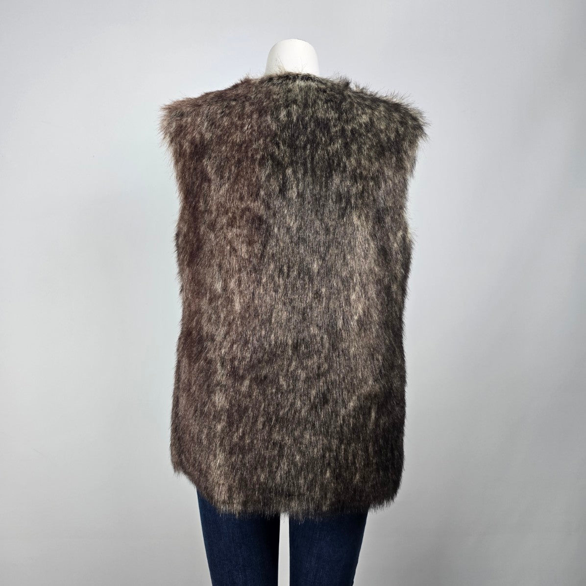 Brown Faux Fur Vest Size L
