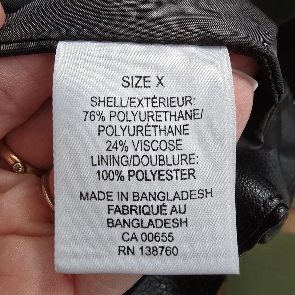 Addition Elle Black Vegan Leather Zip Up Moto Vest Size 1X