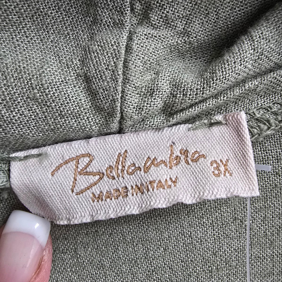 Bellambria Green Linen Cardigan Size 3X