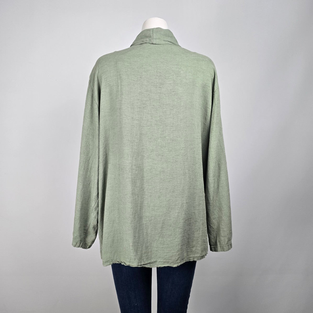 Bellambria Green Linen Cardigan Size 3X