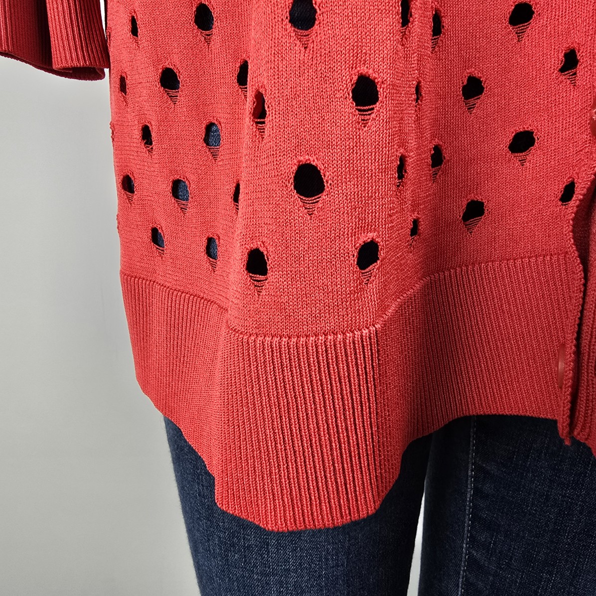 Peningtons Red Knit Button Up Cardigan Size 2X