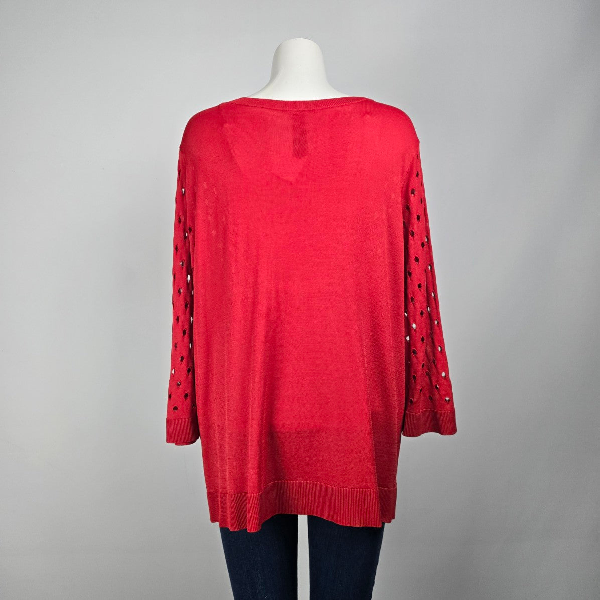 Peningtons Red Knit Button Up Cardigan Size 2X